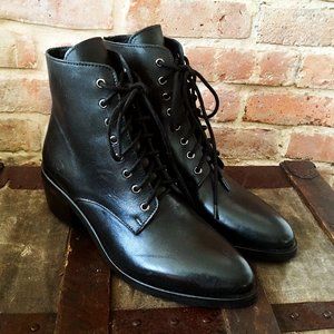 Jeffrey Campbell -- black leather lace up boots